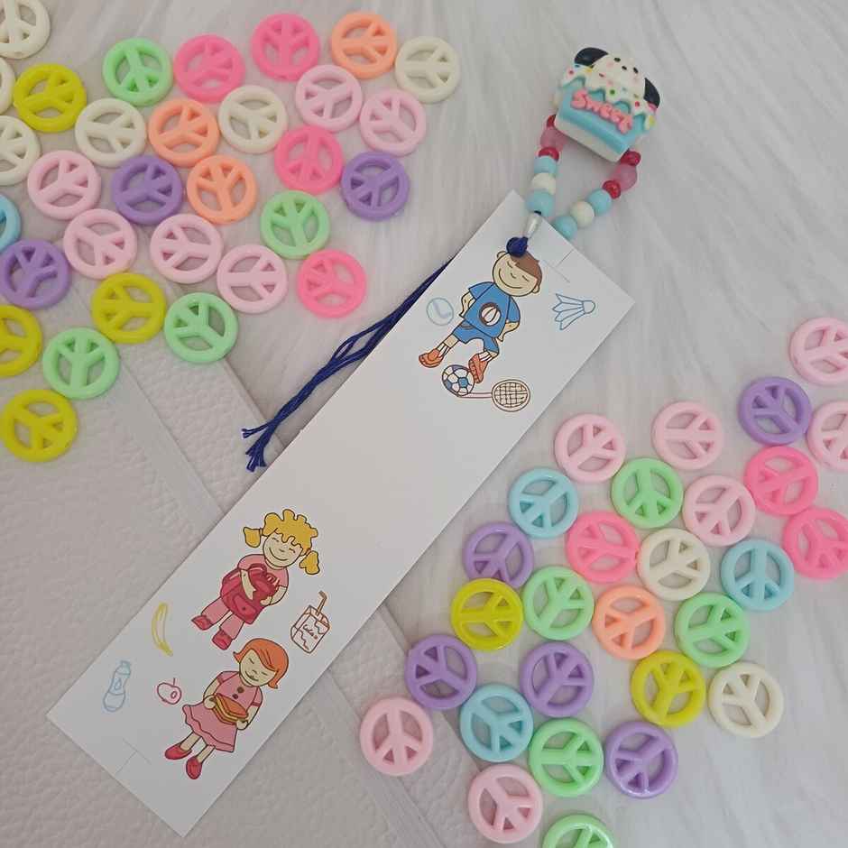 Gullak Puppy On Cake Blue White Kids Rakhi - Fun and Colorful