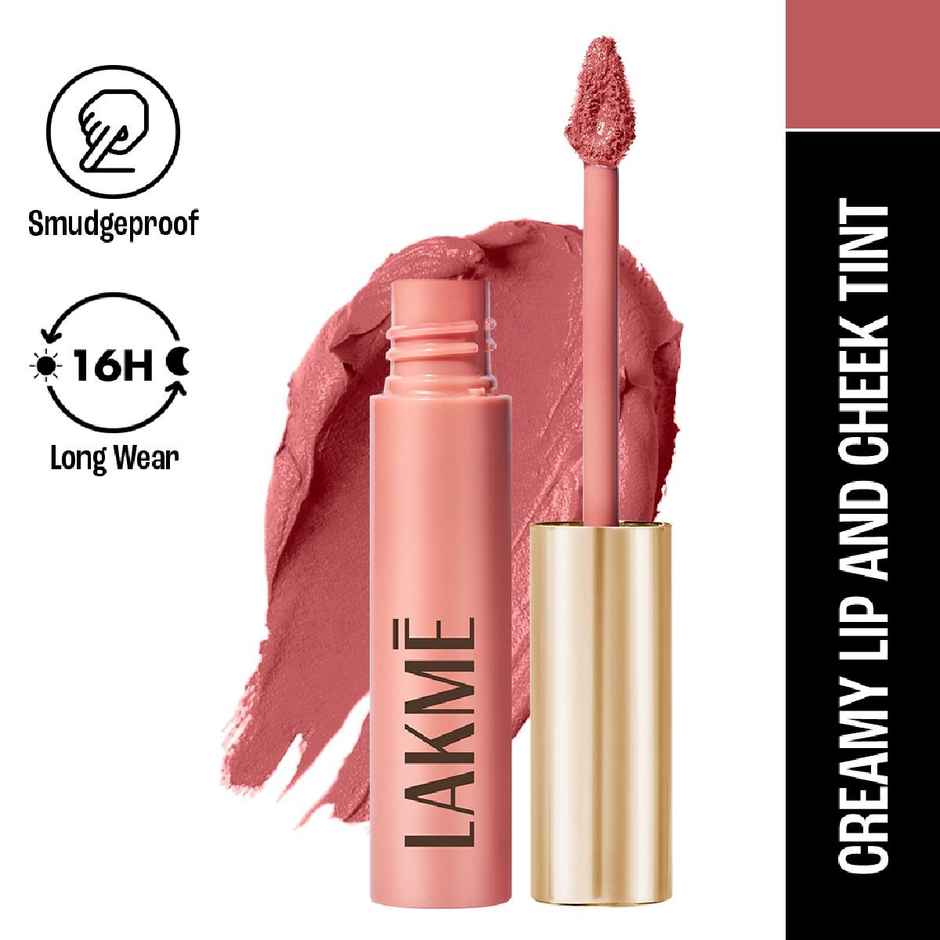 Lakme Double Duty Lip & Cheek Mousse Matte Lipstick & Soft Blush, Nude Cushion