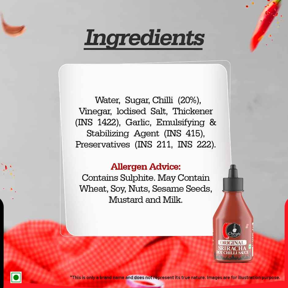 Ching's Secret Original Sriracha Hot Chilli Sauce (Red), Dip, Spread, Cook, Drizzle