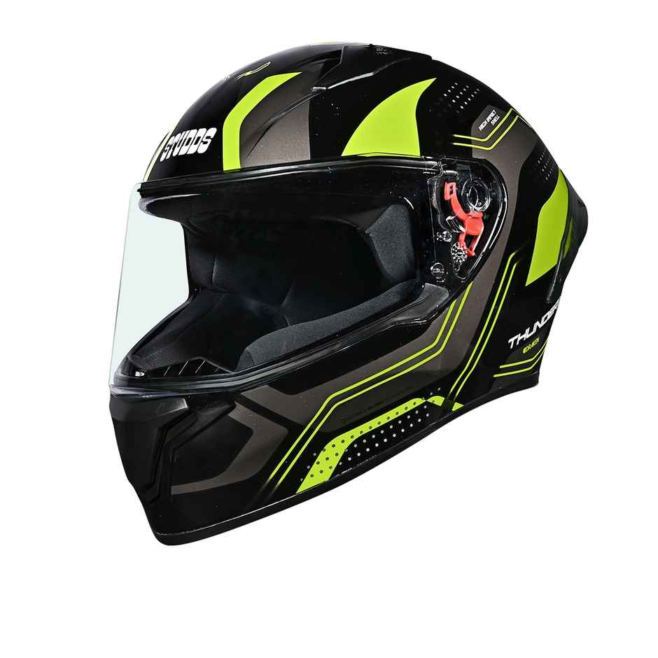Studds Thunder Draken Full Face Helmet with Spoiler |Fluorescent Yellow - XL