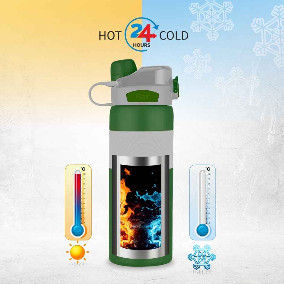 Flair Onyx Vacuum Insulated Stainless Steel Water Bottle 800 ml | Green