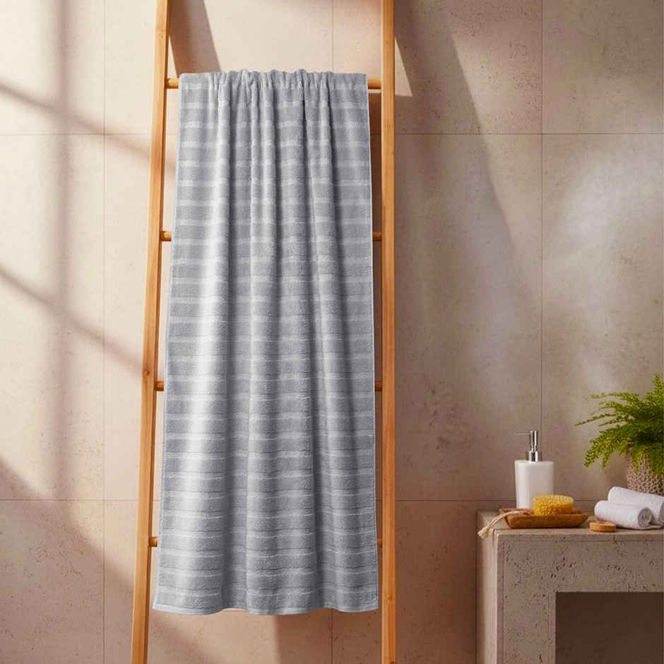 Mytrident Quick Dry Cotton Bath Towel | 28 x 56 in | Charcoal Grey