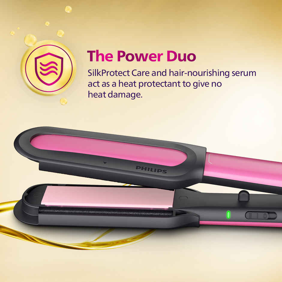 Philips NourishCare Hair Straightener|No Heat Damage & Silkprotect Care. Moisture Lock|BHS522/00