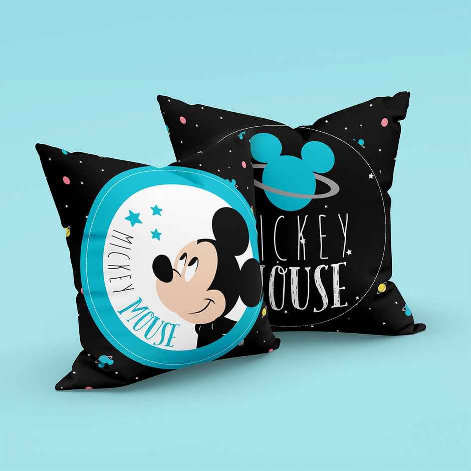 Sassoon Disney Mickey Mouse Reversible Printed Filled Cushion | Black