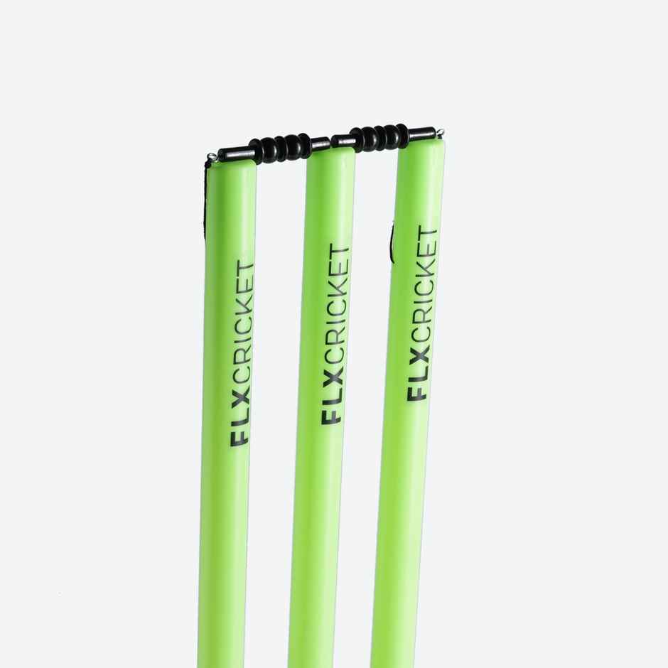 Decathlon FLX Easy Setup Plastic Stump Set | Lime Green