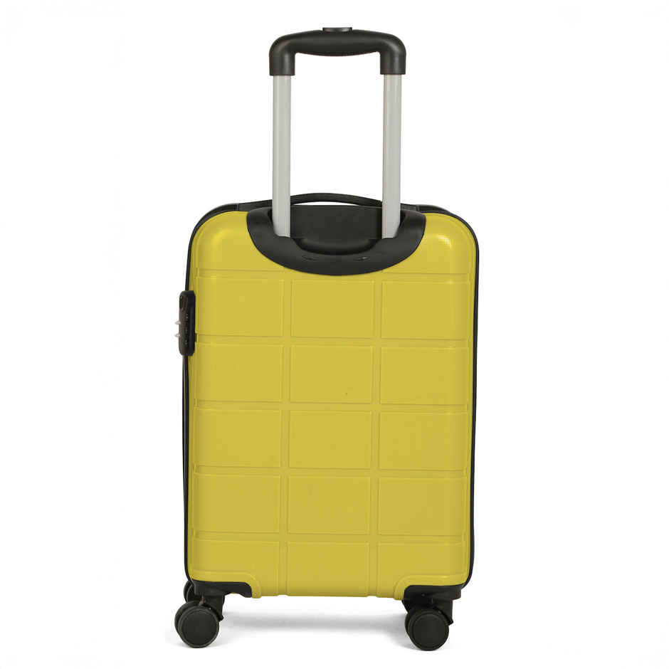 Teakwood Leathers Unisex Solid Hard Sided Cabin Size Trolley Bag | Lime Green