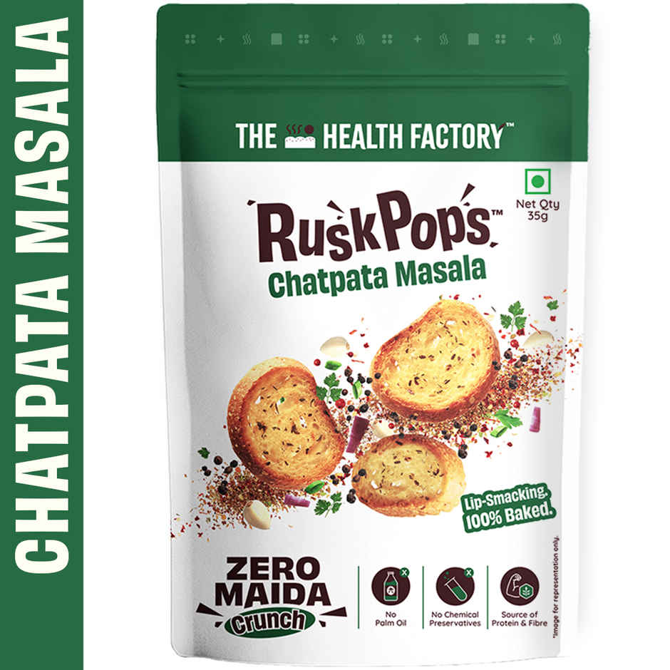The Health Factory Rusk Pops- Chatpata Masala (Zero Maida)