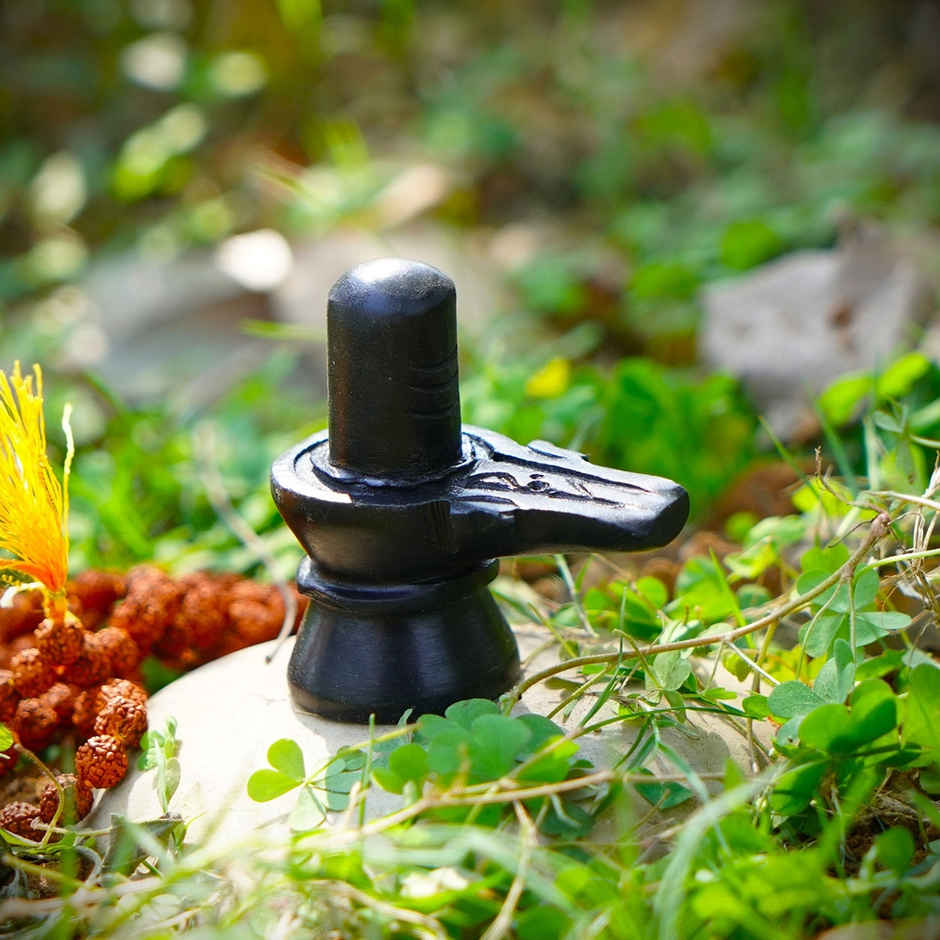 Black Marble Shivling | Shiva Lingam for Home Temple | Servdharm