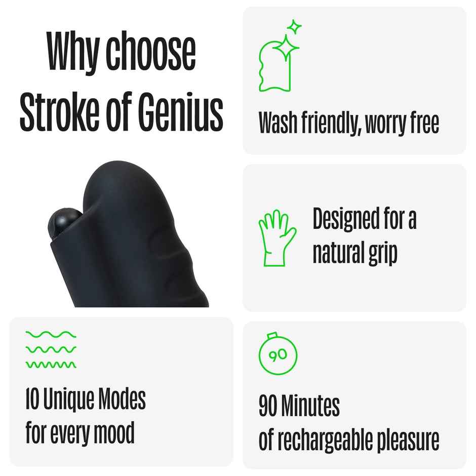 Bold Care Stroke Of Genius 10 Vibrating Modes Rechargeable Stroker For Men l | 1 Year Warranty