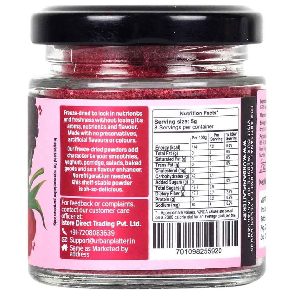 Urban Platter Freeze-Dried 6 Berry Powder,Blueberry, Mulberry, Cherry, Raspberry