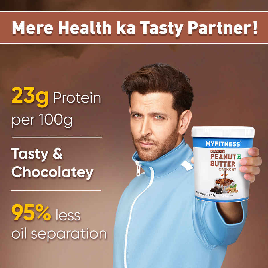 MyFitness Chocolate Peanut Butter Crunchy Spread | High Protein