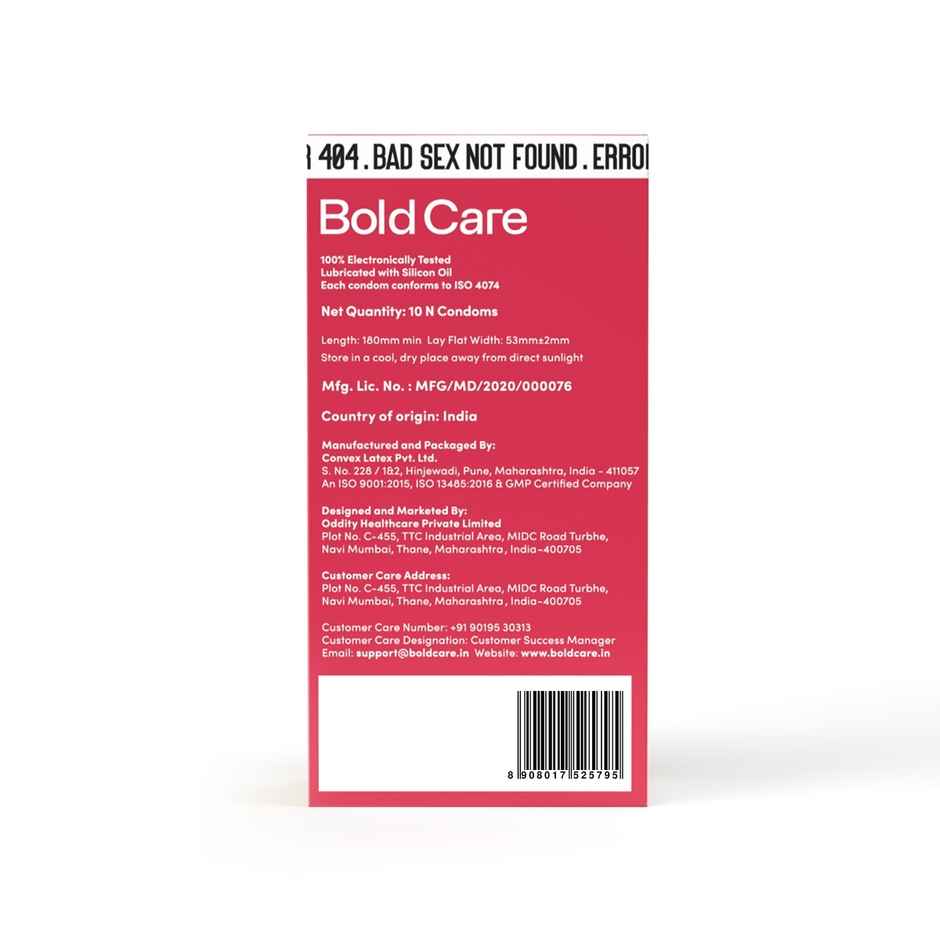 Bold Care Extend Delay Spray With Lidocaine 10% (20g) & Bold Care 404 By All-In-One Flavours Pack Condoms - Chocolate, Strawberry, Mango, Vanilla, & Bubblegum (10pc) Combo