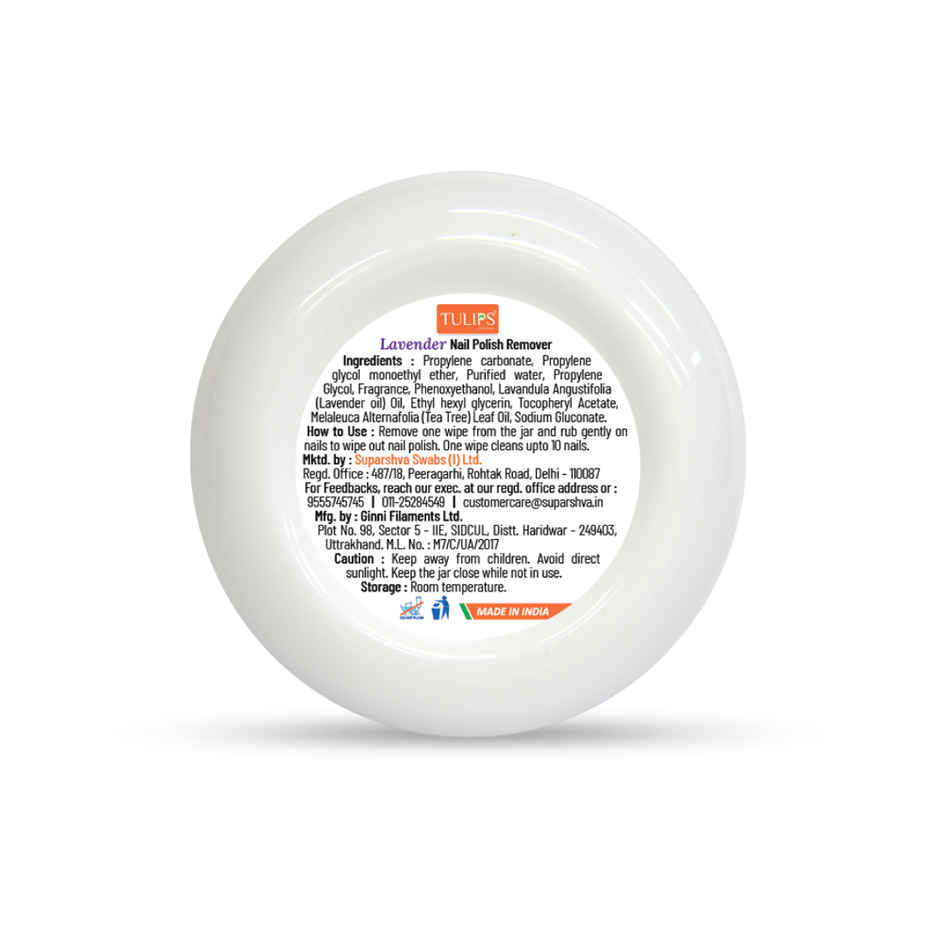 Tulips Lavender Nail Polish Remover Wipes