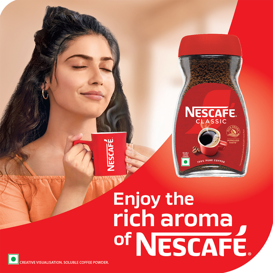 Nescafe Classic Instant Coffee Powder | Free Frosty Cafe Glass or Red Mug
