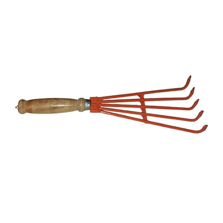 JetFire Heavy Duty Leaf Rake Wooden Handle Panji Garden Rake