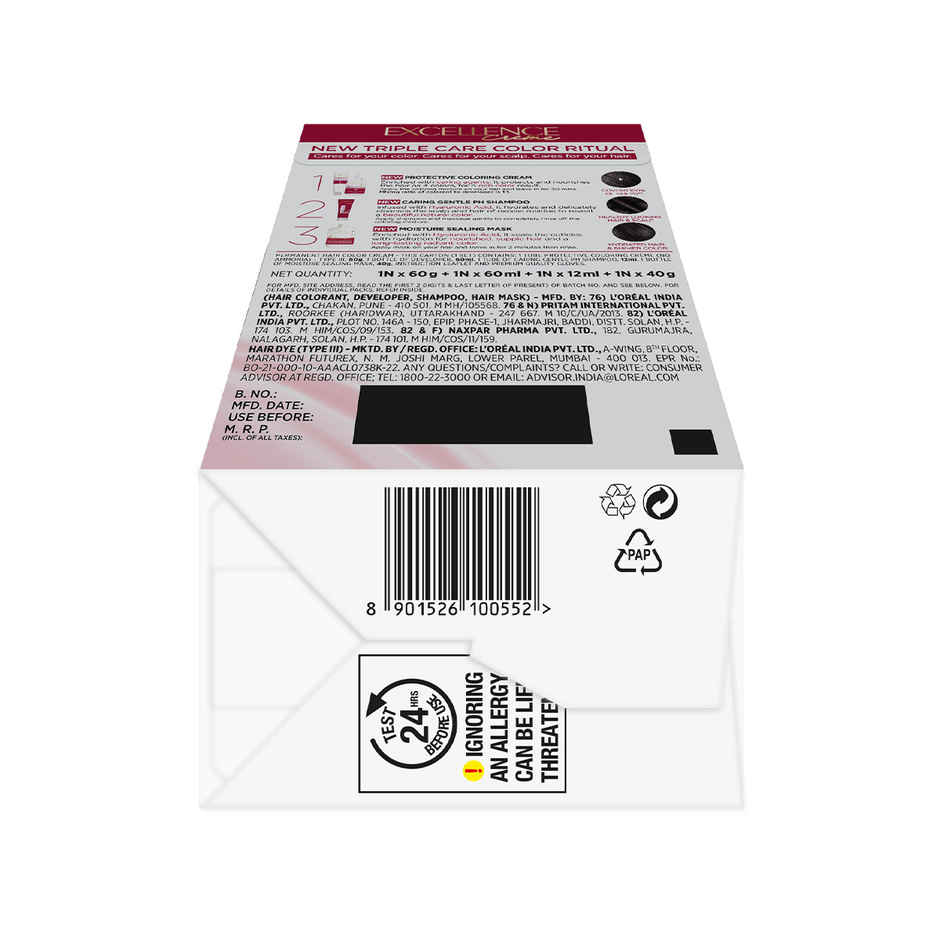 L'Oreal Paris Excellence Creme Hair Color, 3 Dark Brown