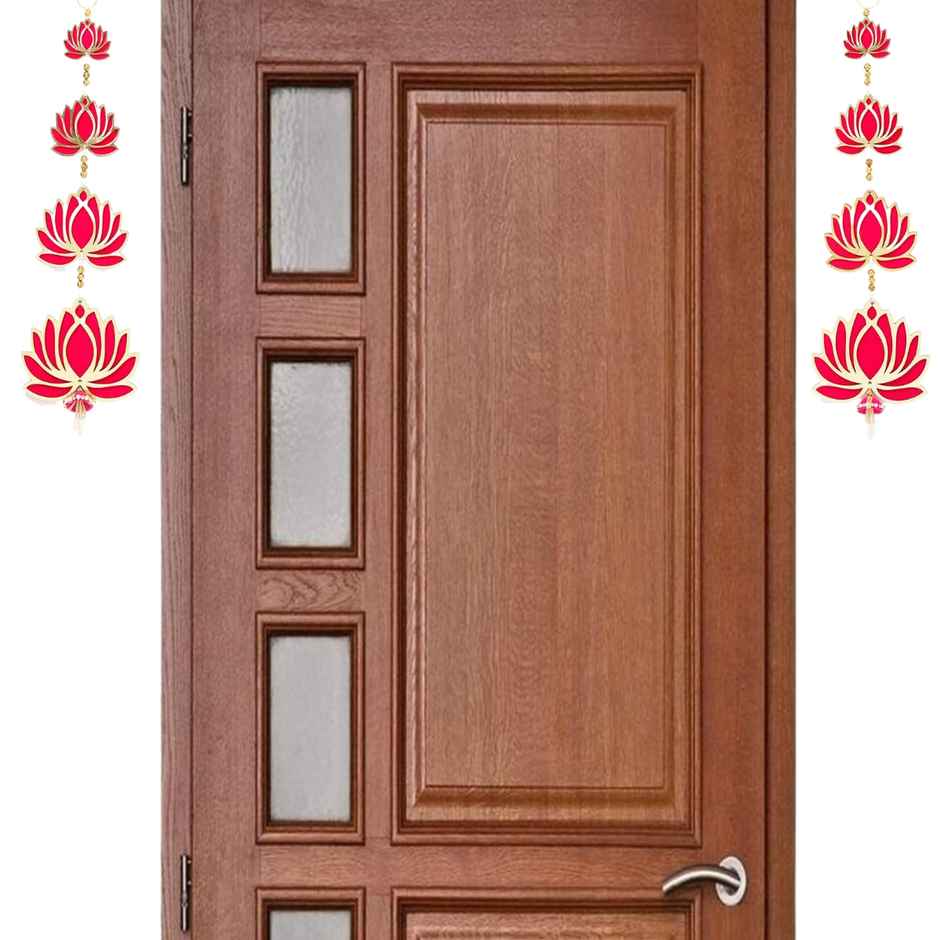 Lotus Wall Hanging For Decoration | Red & Gold | IGP