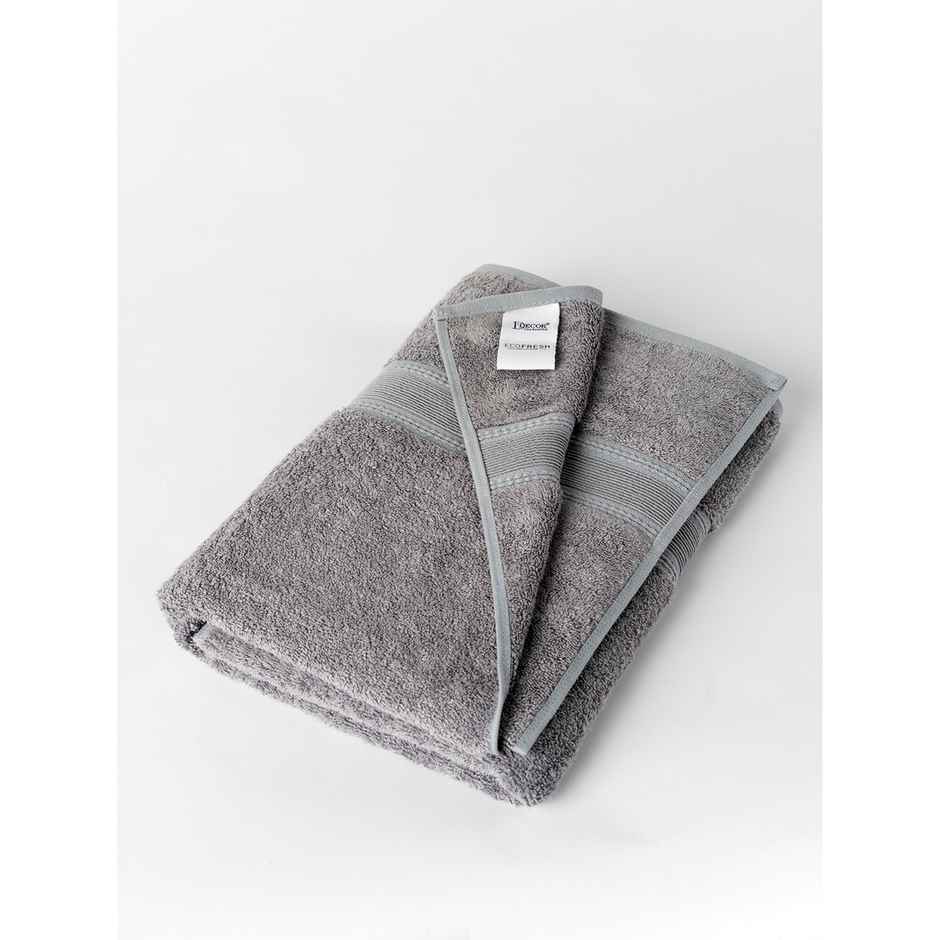 DDECOR Ecofriendly 70% Bamboo 30% Cotton Super Soft 650 GSM Solid Sustainable Bath Towel - Grey