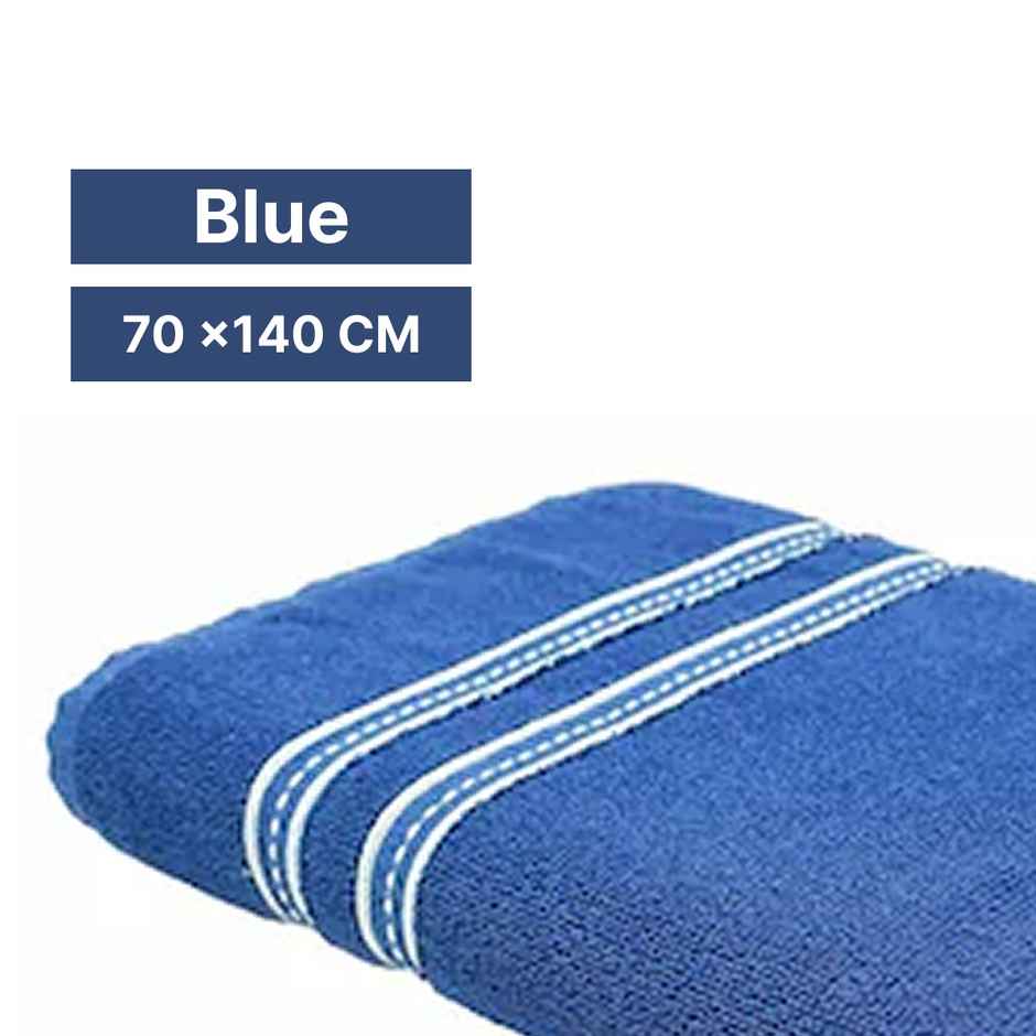 Capsicum Cotton Bath Towel | 400 GSM | Large Size | 70 x140 CM | Blue