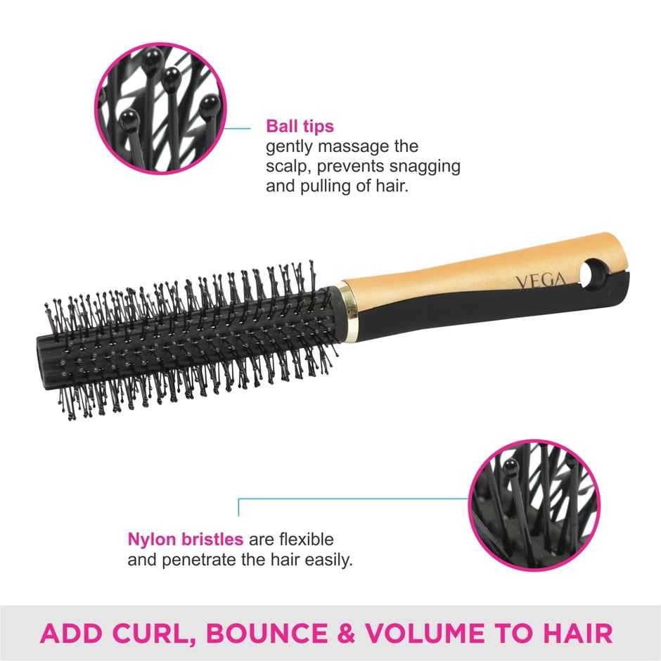 VEGA Round Hair Brush for Adding Curls| Men and Women|E12-RB