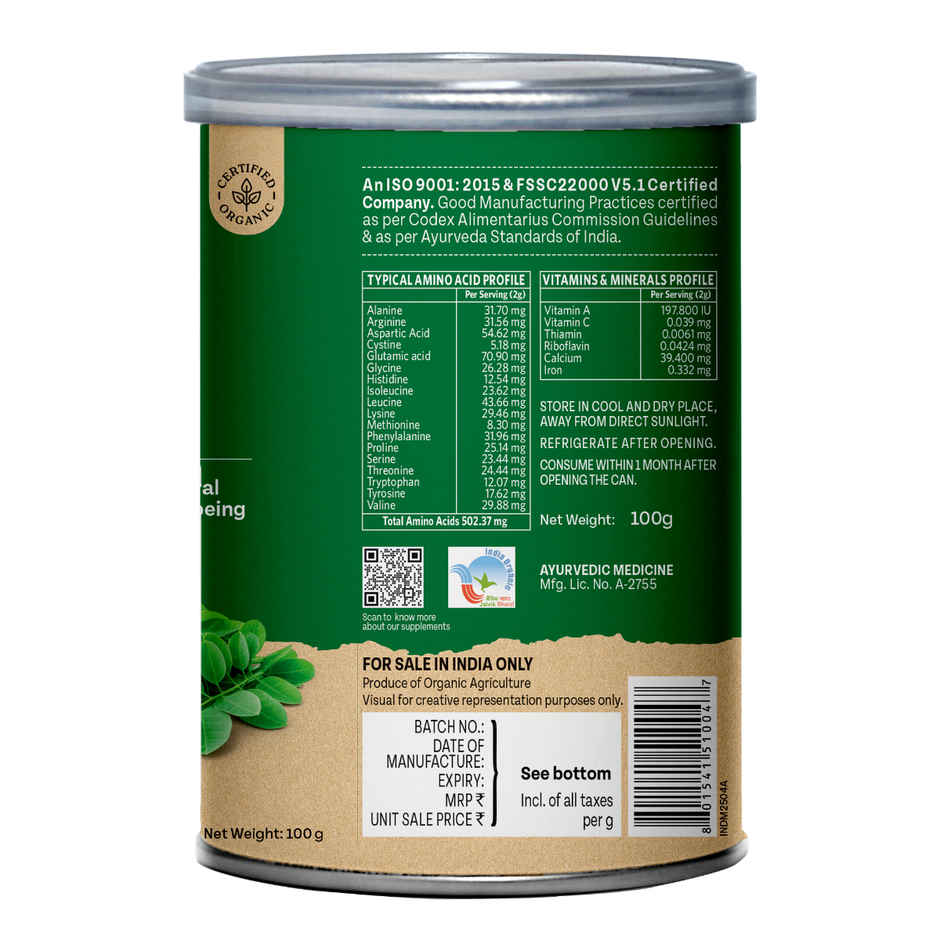 Organic India Moringa Powder, Essential Nutrition Superfood