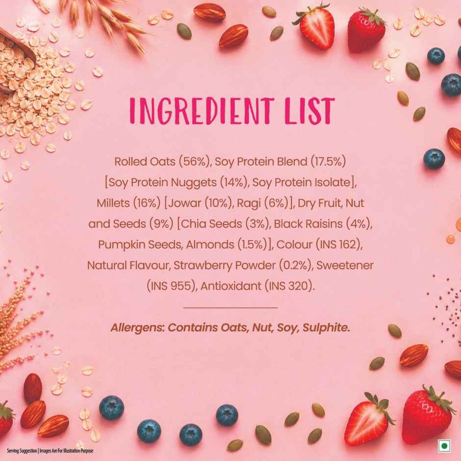 Tata Soulfull No Cook Millet Hi Protein Oats Berry Chia, 25g Plant Protein, High Fibre