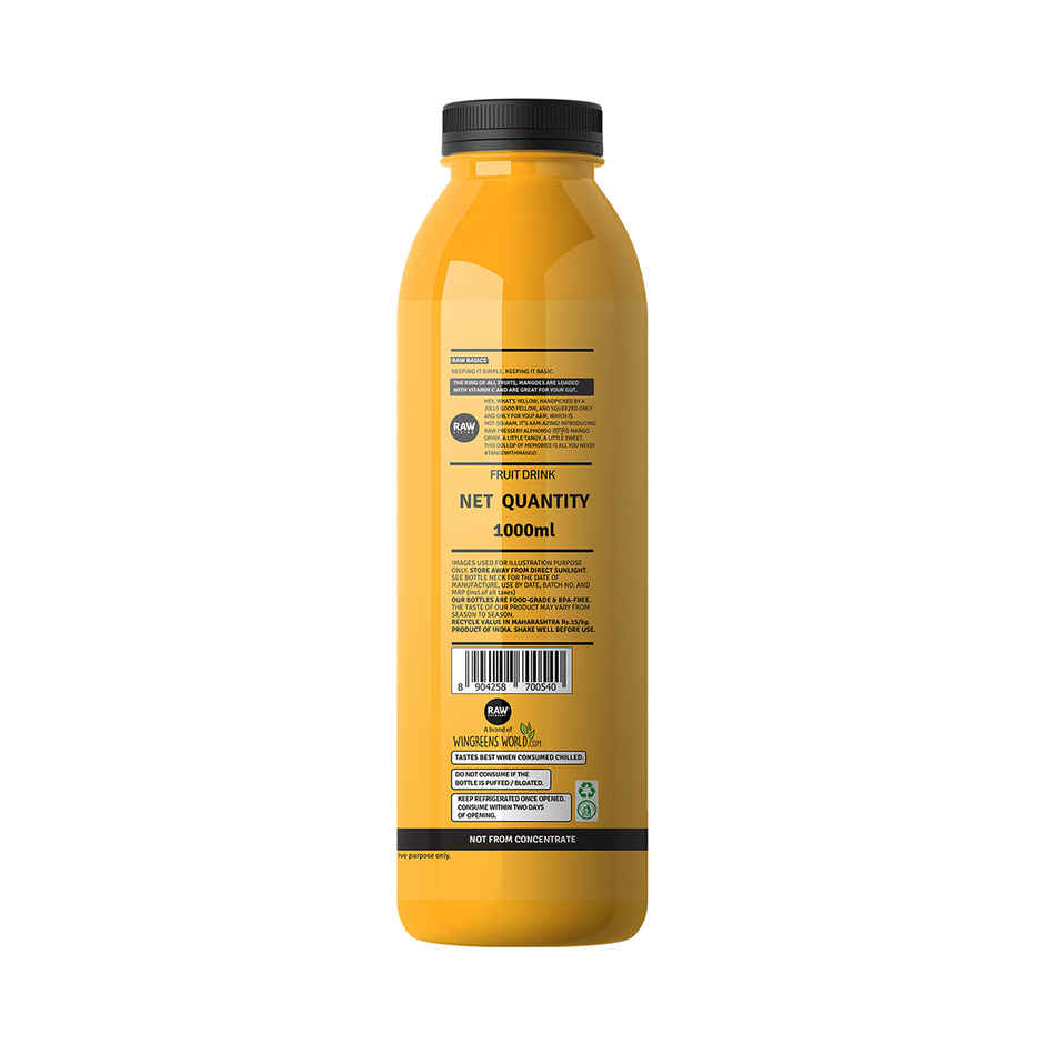RAW Pressery Alphonso Mango Juice  Mango Fruit Juice  Not From Concentrate  Mango Drink