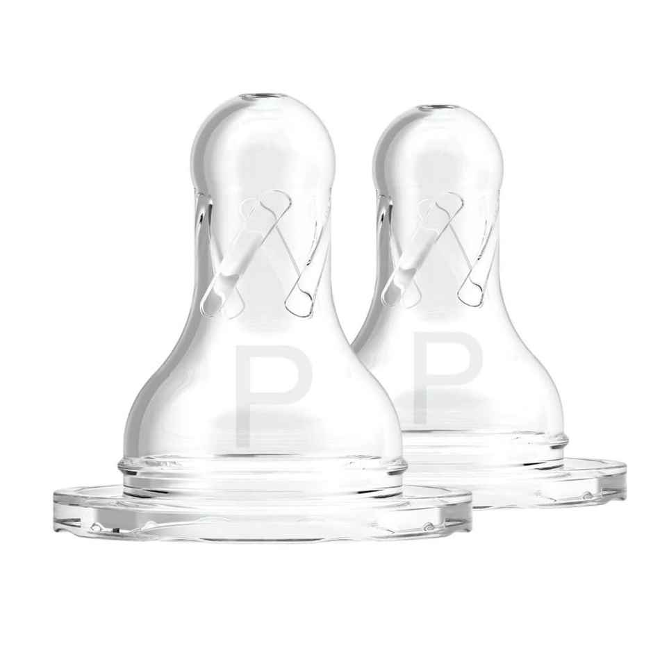 Dr. Brown's Preemie Flow Silicone Narrow Nipple, 2-Pack Transparent