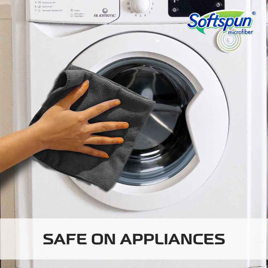 Softspun Microfiber Cleaning Cloths | 340 GSM, 40x40cm, 8pc, Multicolor | Assorted