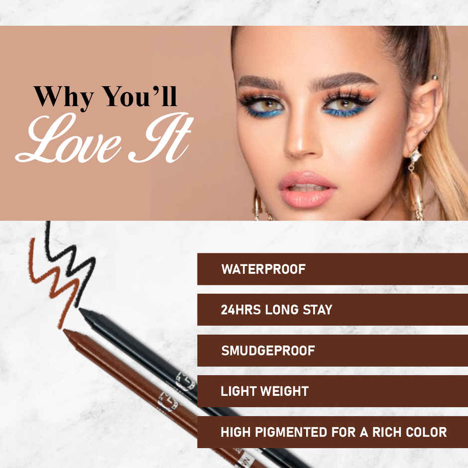 Mattlook Single Stroke Super Glide Eyeliner Kohl Kajal | Matte Finish | Black