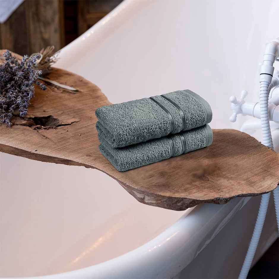 Home Elegance by myTrident Comfort Living 100% Cotton Hand Towel Set | 40cm x 60cm | 400 GSM | Grey