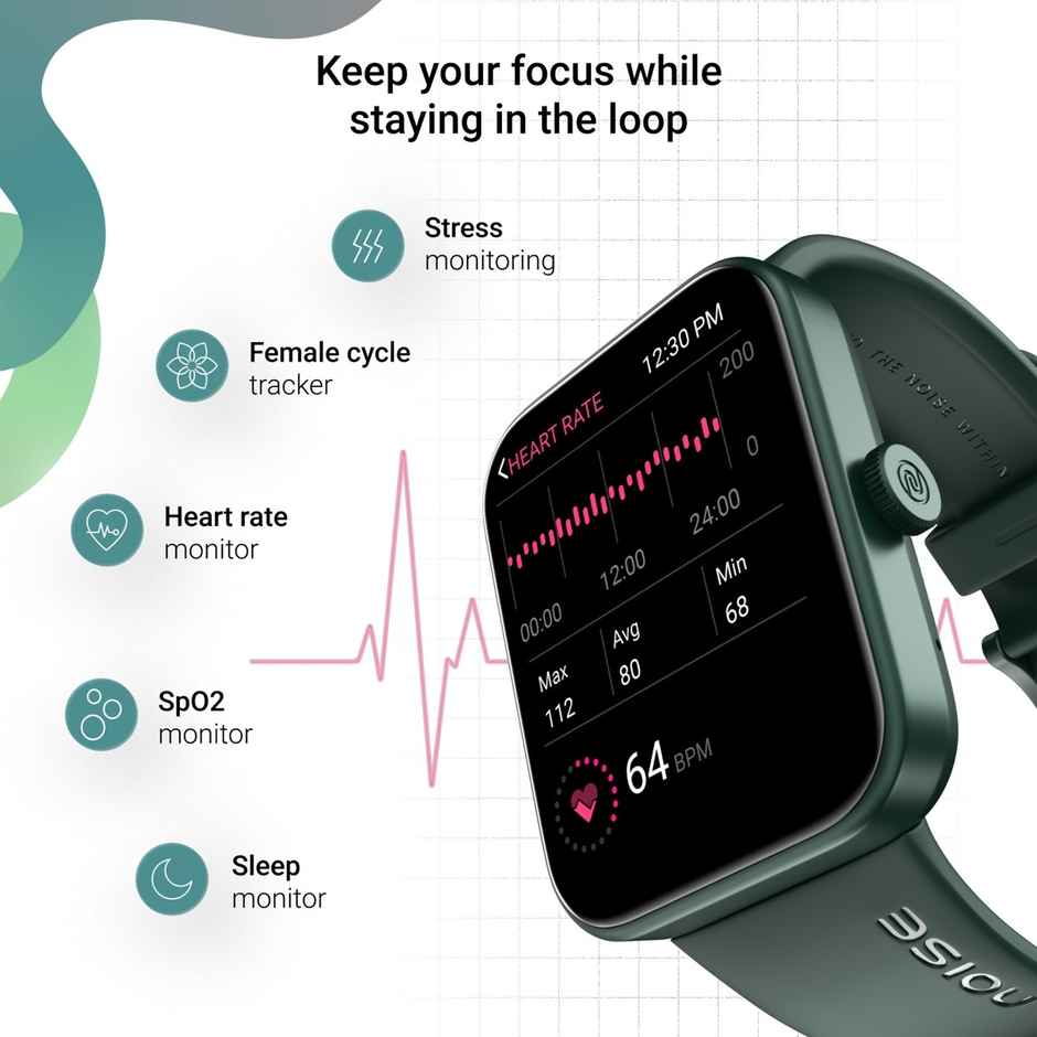 Noise Colorfit Loop Smartwatch - Olive Green