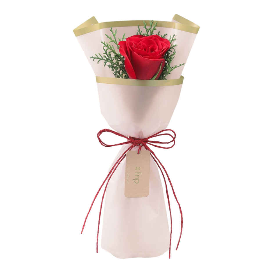 Cadbury Dairy Milk Silk Valentines Heart Blush Chocolate Bar Gift Pack(250gms), Carlton London Escape Perfume Women(100ml) & FNP Radiant Red Rose Bouquet(1pc) Combo
