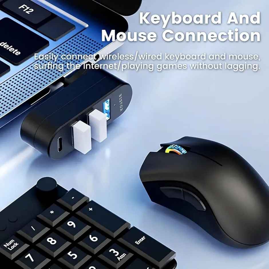 Bestor USB 3.0 Hub 4-Port USB 3.0 Hub 90/180 Degree Rotatable