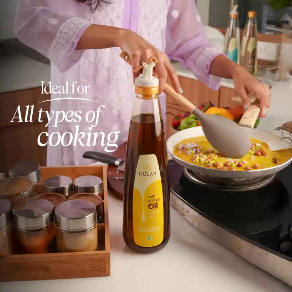 Gulab Mustard (Sarson) Cold Pressed Oil | Bottle