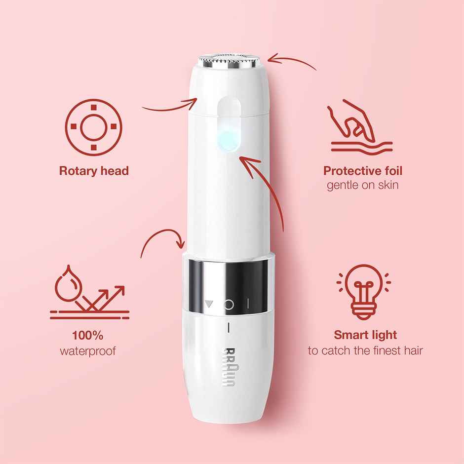 Braun Face Mini Hair Remover Fs1000 Electric Facial Hair Removal For Women Quick With Smartlight