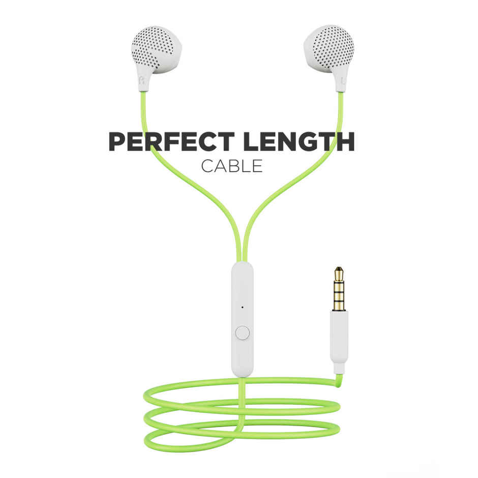 boAt Bassheads 104 Wired Earphones with 10 mm Drivers, Super Extra Bass & Mic (White)