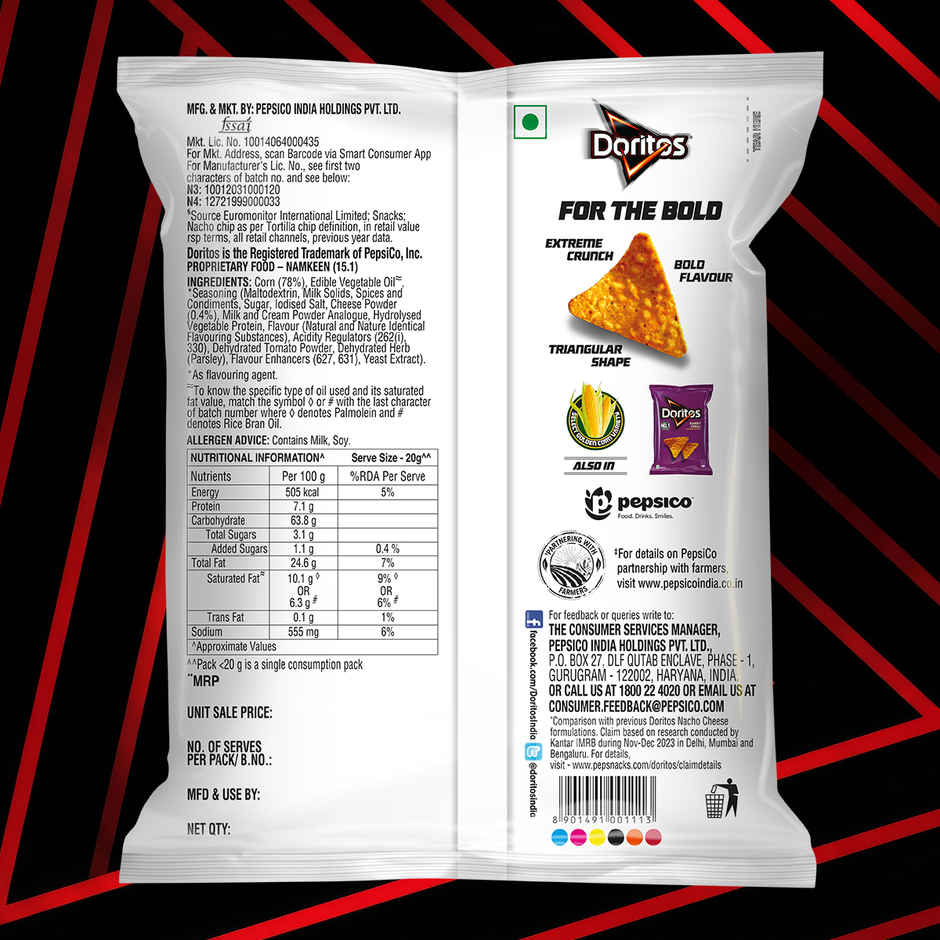 Doritos Nacho Cheese Flavoured Corn Chips Combo