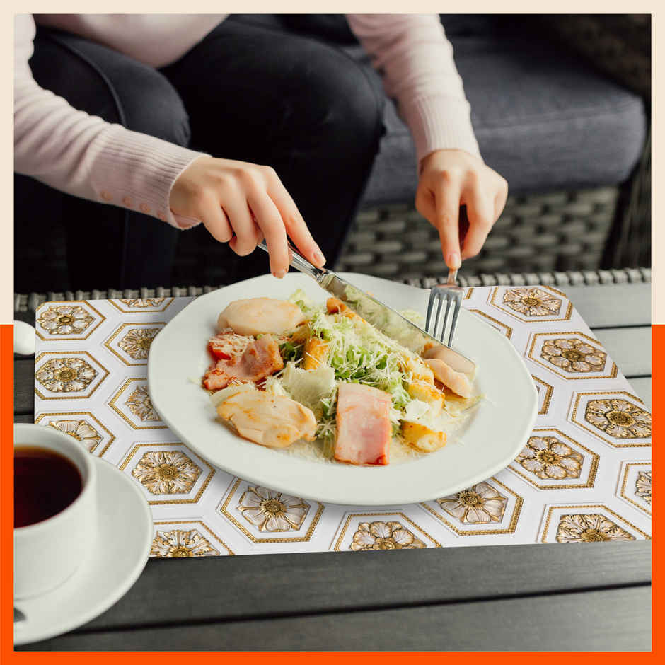 Bathla Table Placemats & Coasters - Set of 6 | Washable, Water-Proof, Heat Resistant | Imperial