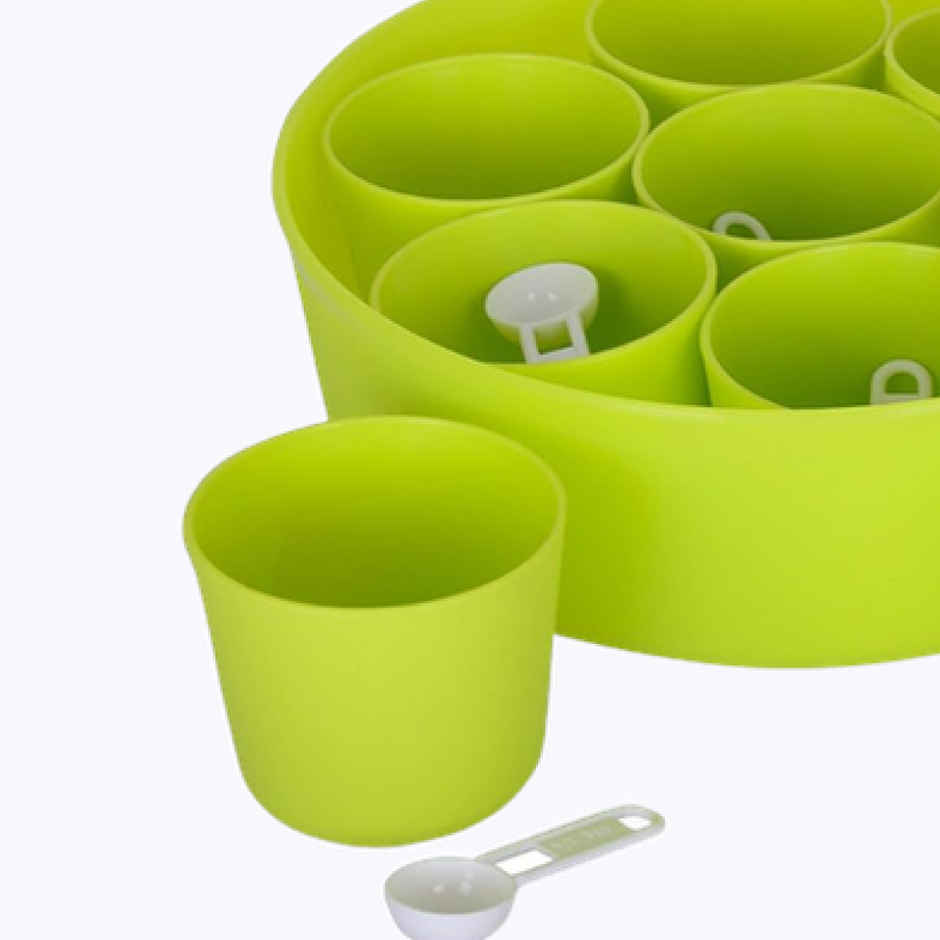 Nayasa Vital Big Masala Box Plastic Masala Storage Container | Green