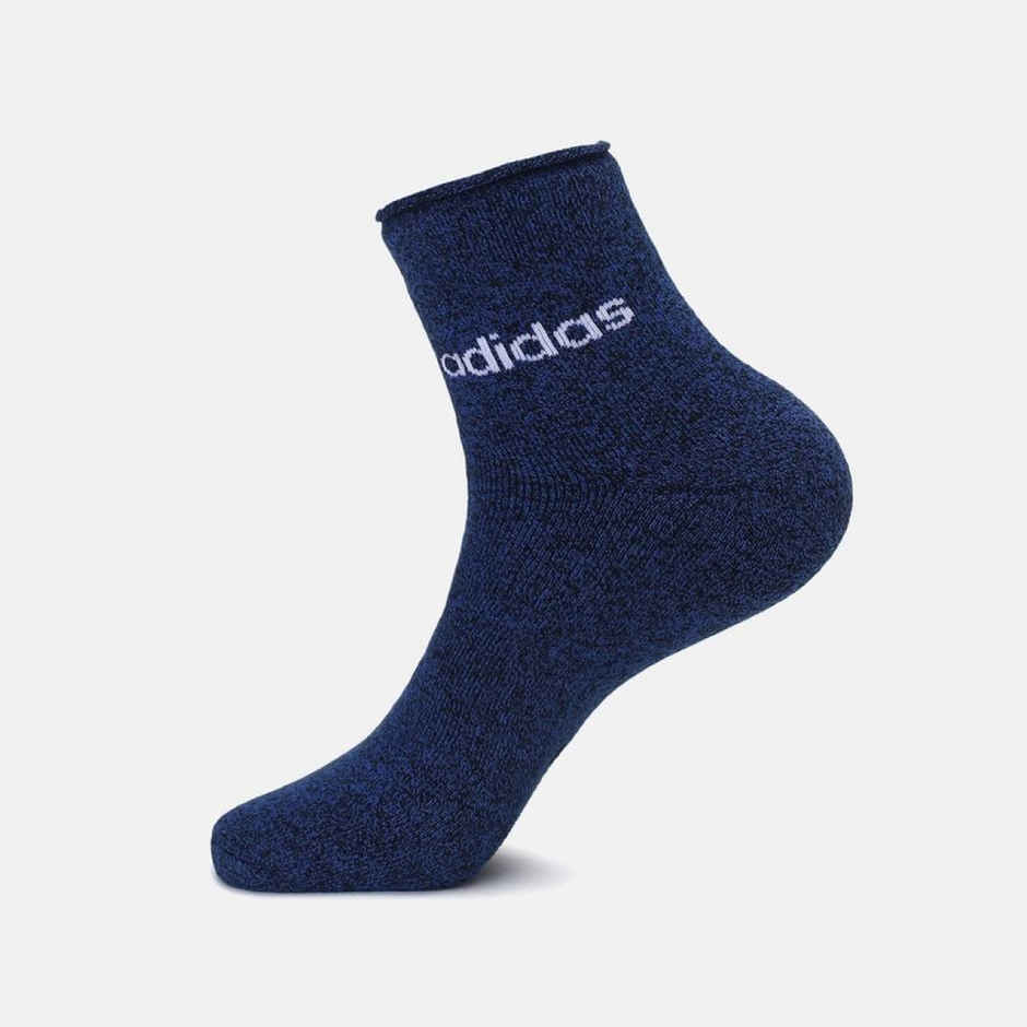 Adidas Men's Full Cushion Ankle Socks | One Size | Dark Blue & Grey Melange