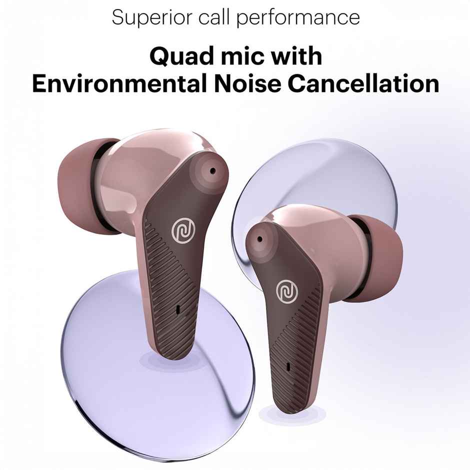 Noise Buds VS102 Neo TWS Earbuds with 40 Hrs Playtime, Environmental Noise Cancellation, Quad Mic Bluetooth - Deep wine
