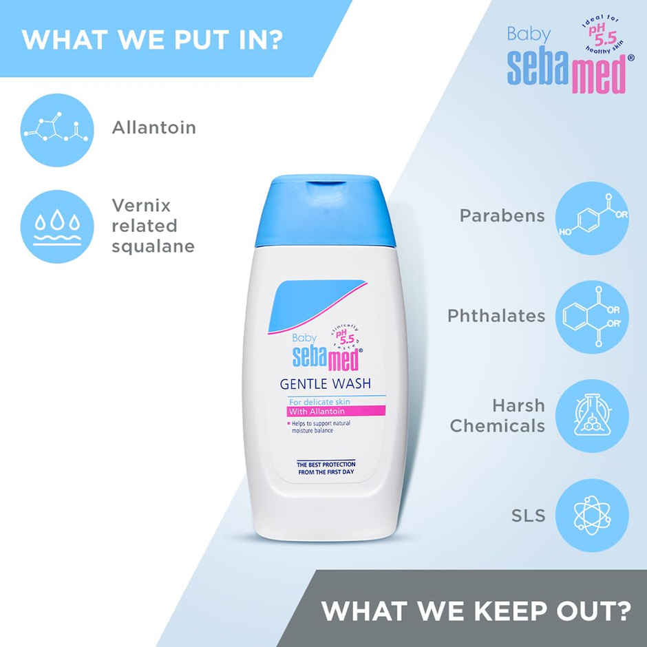 Baby Sebamed Gentle Wash | pH 5.5 | Baby Body Wash | Soap Free | Tear Free