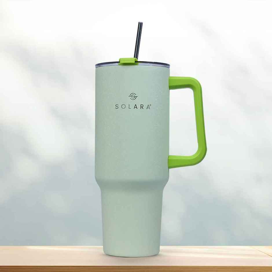 Solara 1.2 Liter Insulated Elixir Tumbler With Lid And Straw For Travel, Office, Home | Icy Mint