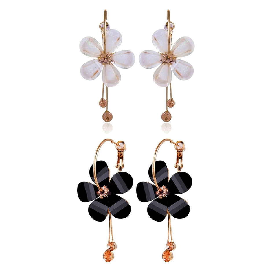 Youbella Jewellery Gold Plated Floral Earrings For Girls And Women (Combo)(Ybear - 32130)