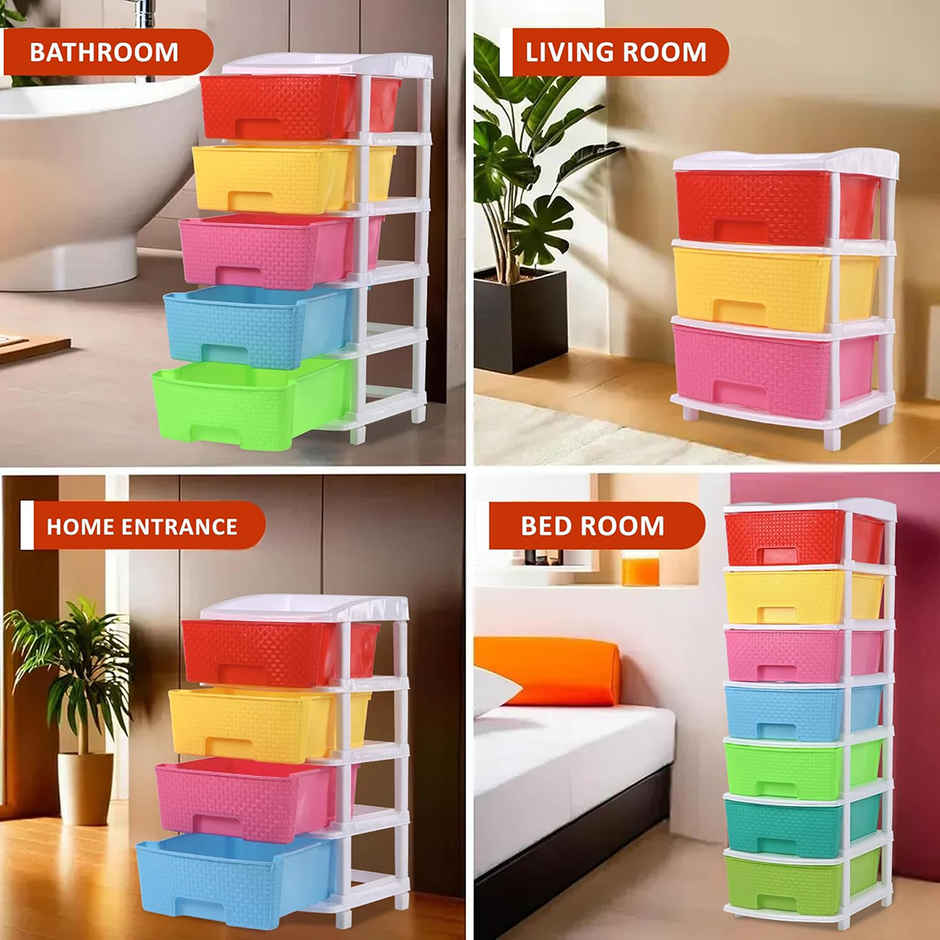 Kuber Industries 5 - Layer & 92 L Plastic Drawer Storage Organiser