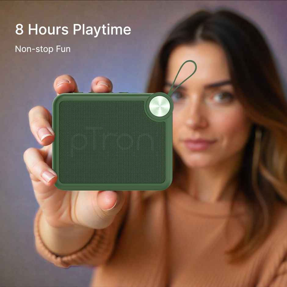 pTron Musicbot Pop V2 7W Mini Bluetooth Speaker with Pristine Sound & 8 Hours Playtime | Green