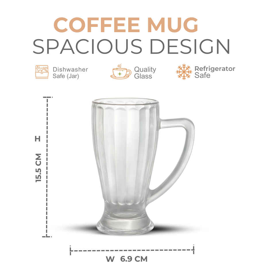 Stylo Falooda/Beer/Juice/Milkshake Mug | Set of 2 | 355 ml Each | Yera Glassware