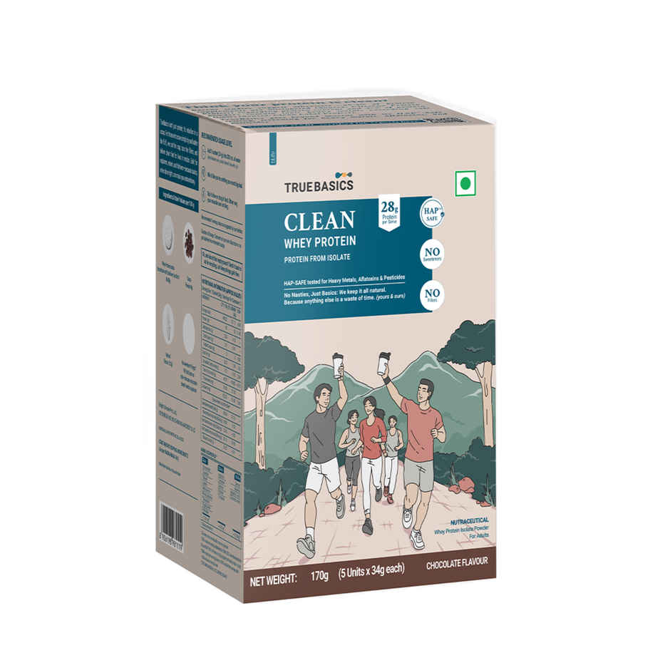 TrueBasics Clean Whey Pure Protein Isolate Powder (Chocolate)