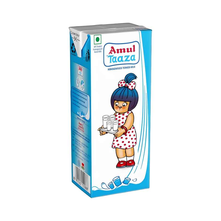 Amul Taaza Homogenised Toned Milk (Tetra Pack) Combo
